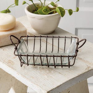 Wire Soap Dish with Glass Dish