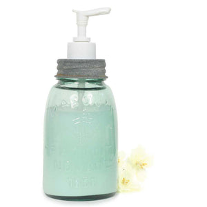 Midget Recycled Green Glass Mason Jar Soap/Lotion Dispenser